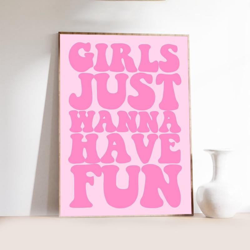 Pink Love Heart and Playing Cards Preparatory Student Canvas Print Poster Bauhaus Wall Art Poster Coffee House Bar Home Decor