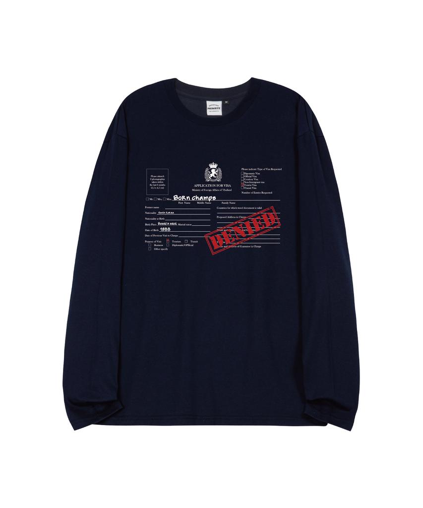 BORN CHAMPS [4 Colors] Visa Denied Oversized Long Sleeve B25St61