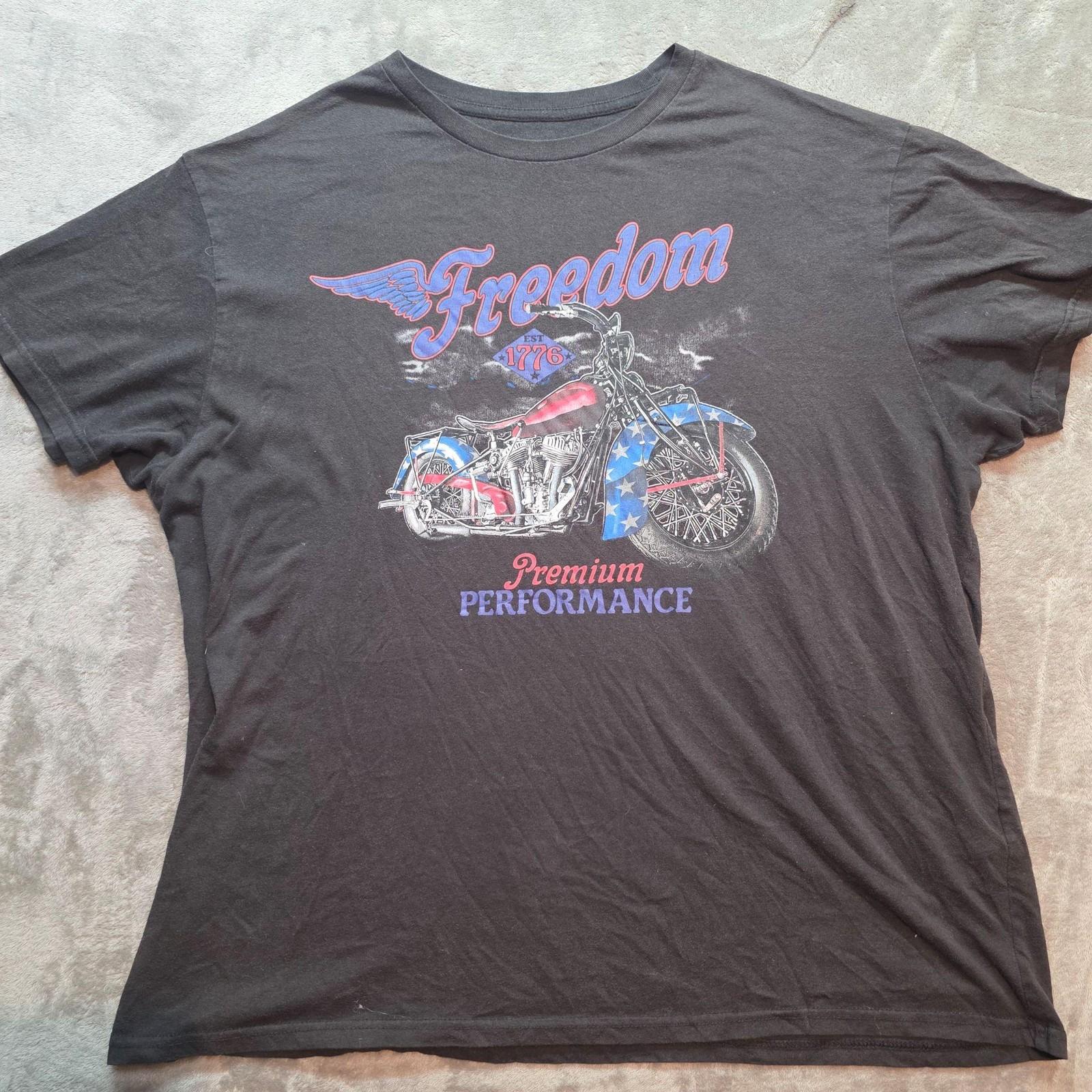 Freedom 1776 Motorcycle Shirt Mens 2XL Black Patriotic Premium Graphic T-Shirt Unisex T-Shirt M