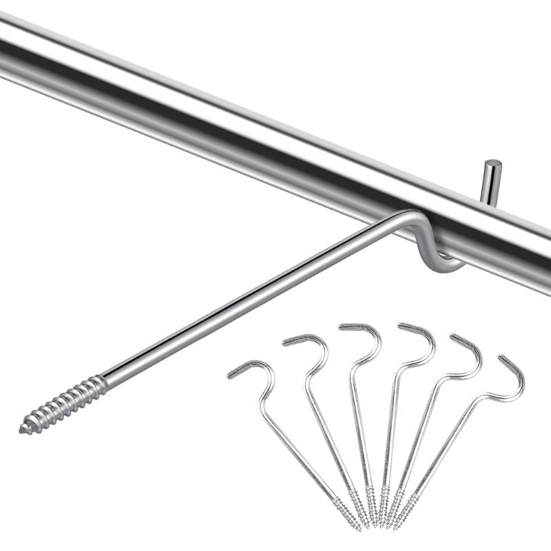 Curtain Rod Bracket without Screws Curtain Rod Holders,Curtain Rod Hooks Single Curtain Rod Support,Curtain Accessories