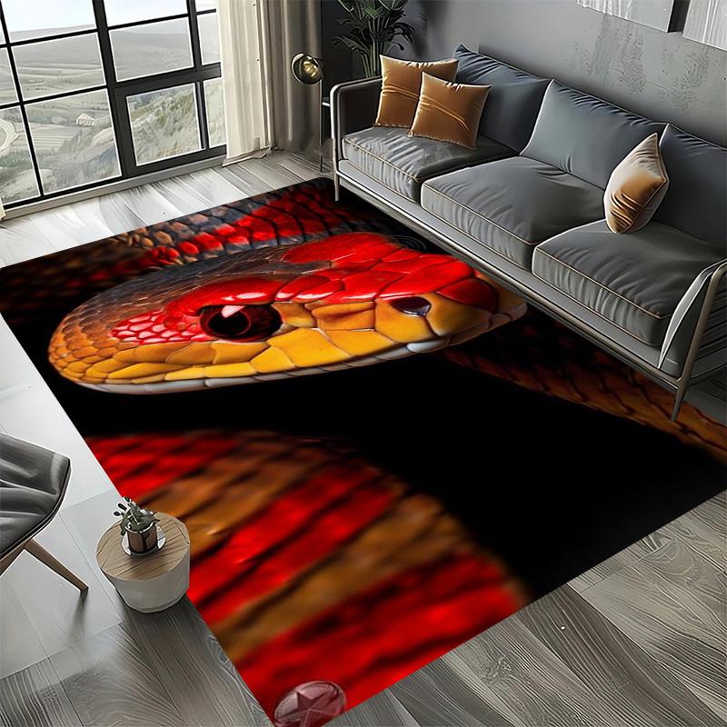 Living Room Sofa Kitchen Entrance Doormat Large Area Rugs 3D Printing Animal Snake Pattern Carpet Non Slip Balcony Floor Mat