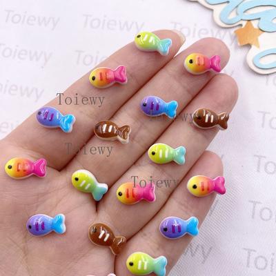50Pcs Resin Cute Colorful Mini Fish Flatback 2D Cartoon Nail Art Stone DIY Jewellery Scrapbook Crafts Decor Applique Accessories