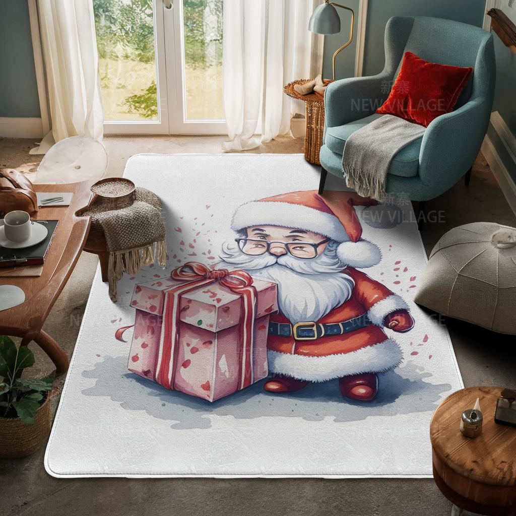 House Entrance Carpet Home Door Mat Living Room Bath Foot Bathroom Non-slip Water Absorption Rugs Bath Merry Christmas Winter