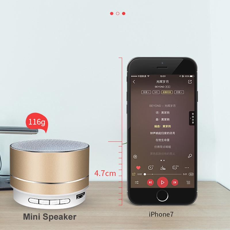 Subwoofer de metal portátil sem fio Bluetooth Speaker Computador Mini Bluetooth Audio MP3 Music Player