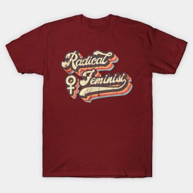 Radical Feminist Distressed Rainbow Retro Venus Made in Australia T-Shirt 3XL