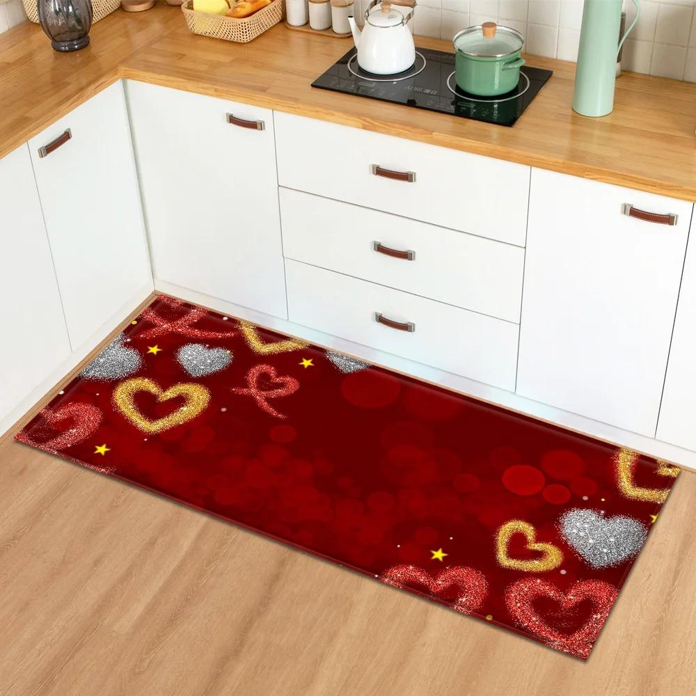 Valentinstag Liebe Rosenmuster Hausküche Bodenmatte Eingangsbereich Dekoration Bodenmatte