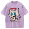 Herren Washed Vintage T-Shirts Street Retro Punk T-Shirt Damen Harajuku Casual Baumwolle Kurzarm Acid Wash T-Shirts Top