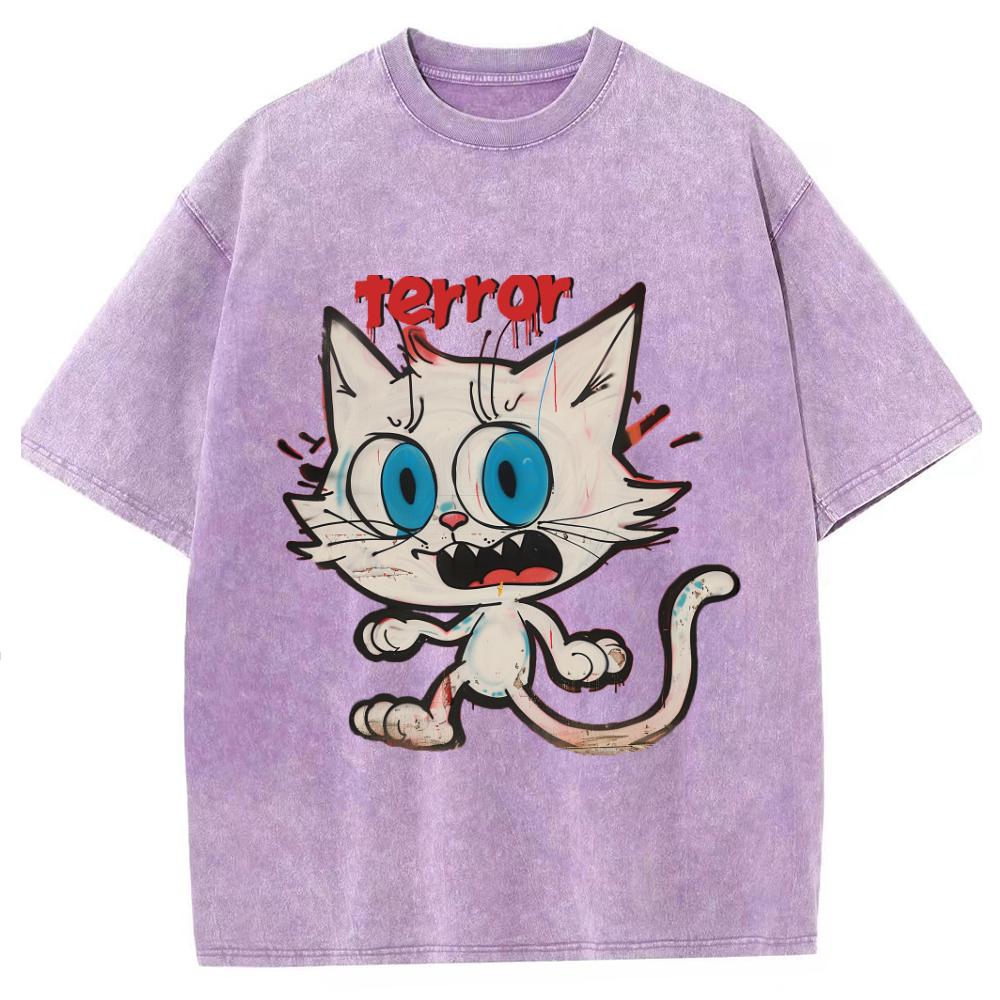 Herren Washed Vintage T-Shirts Street Retro Punk T-Shirt Damen Harajuku Casual Baumwolle Kurzarm Acid Wash T-Shirts Top