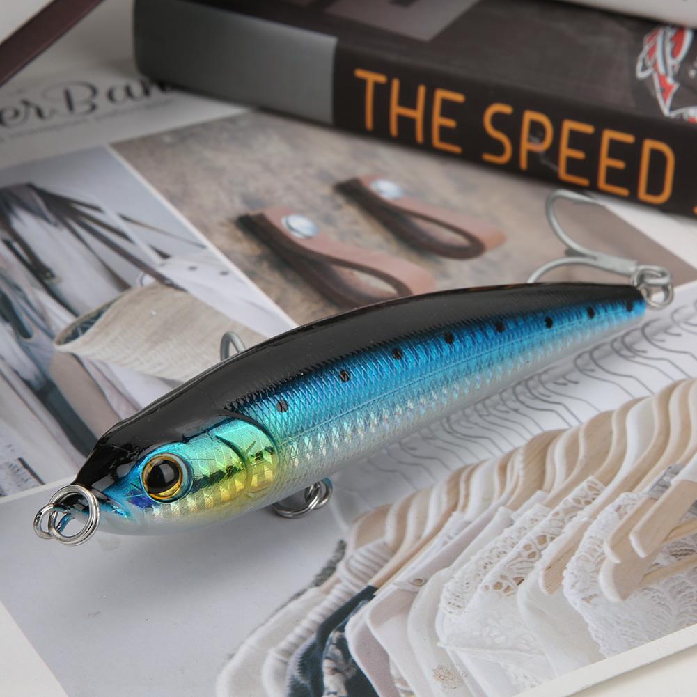 Sinking Pencil Fish Lure Hard Bait 3D Eyes with Hook Split Ring Fishing Tackle004