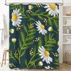 Large Floral Shower Curtain Green White Flower Bath Decor Modern Home Kitchen Decoration Customizable Size for Bathroom