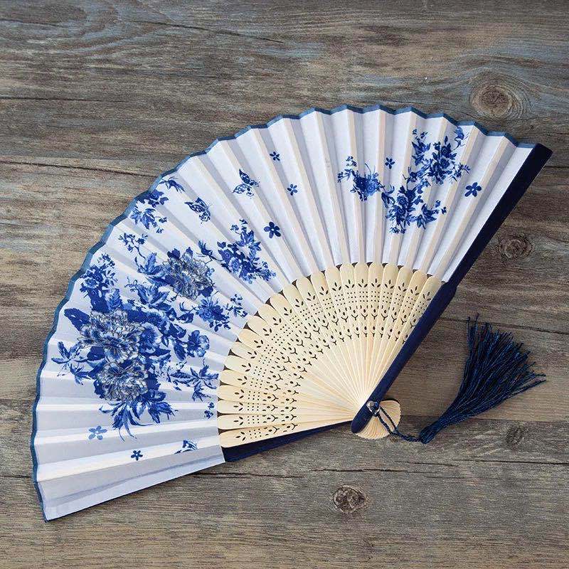 Classical Chinese Dance Fan - Handmade Bamboo Folding Fan for Wall Decor, Performance Costume & Partition Screen