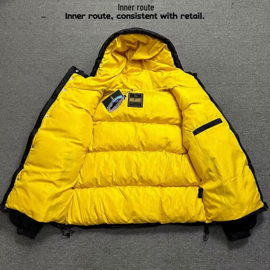 Corteiz 24ss Alcatraz Bestickte Kapuzen-Daunenjacke - Trendiger Winter-Paarstil