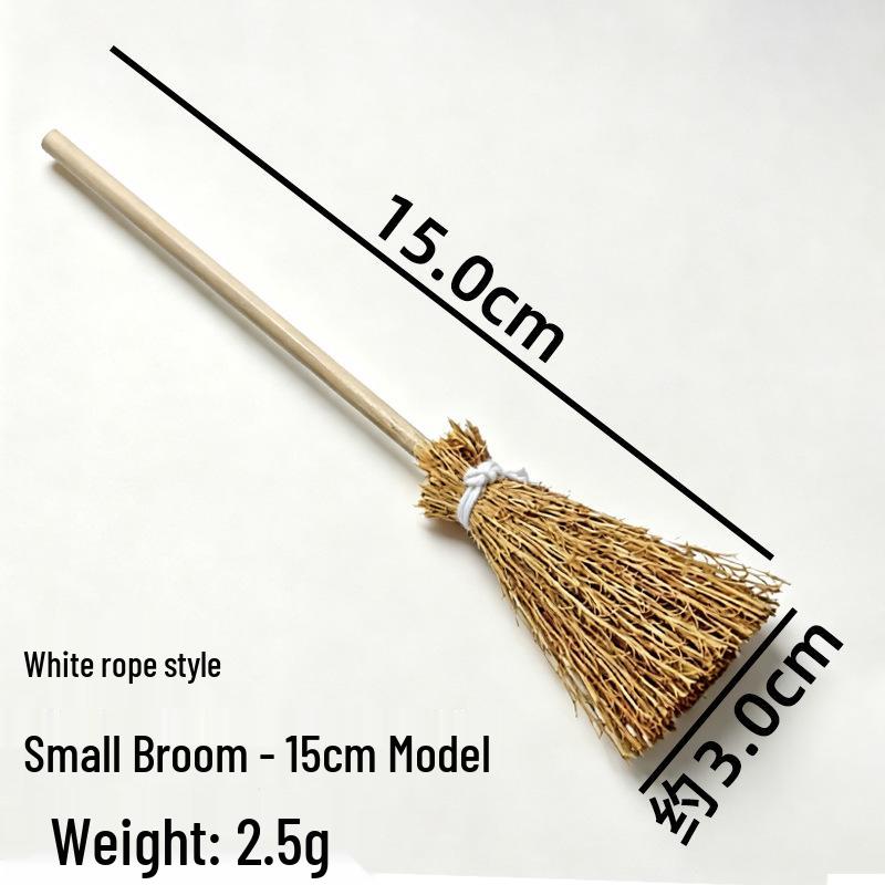 Handmade Mini Broom Halloween Party Decoration for Dollhouse Scenes