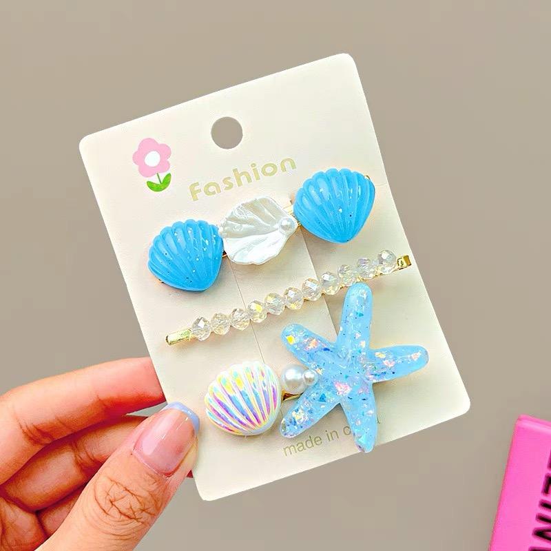 AWAYTR 2PCS Elegant Starfish Star Shell Hair Clips For Ladies Hairpins Summer Beach Holiday Party Barrettes Hair Accessories