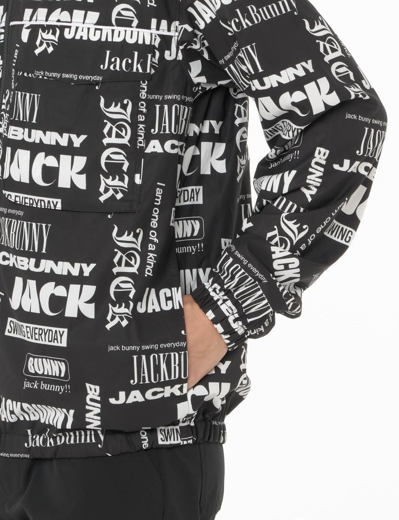 Full Zip Blouson Golf Outerwear 4 [Jack Bunny] Men's (stretchy/multi-logo Pattern) / / 262-4220903 010_Black [M]