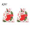 Christmas Eve Gift Wraps 2Pcs Drawstring Bags, Xmas Tree Reindeer Printed Candy Treat Small Goodie Bags Pouches, Reusable Fabric Holiday Party