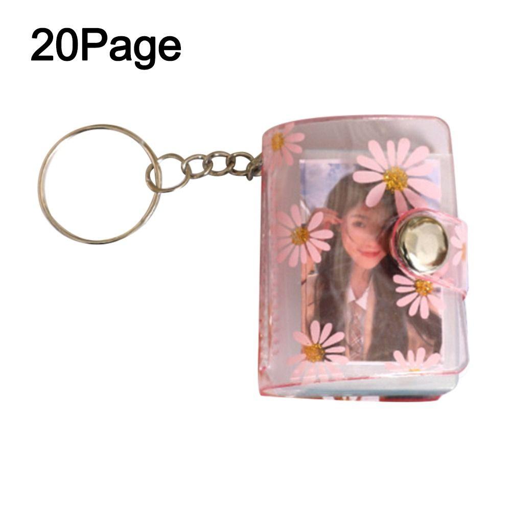 PVC Mini Photo Album Little Daisy Backpack Keyring New Name Card Book