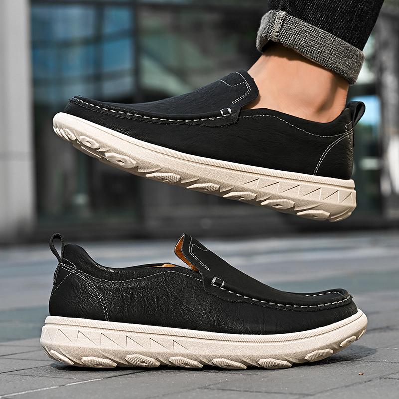 New Men's Casual Shoes Fashion Comfortable Men's Shoes High Quality Leather Men Driving Shoes Handmade Flat Shoes Men Sneakers