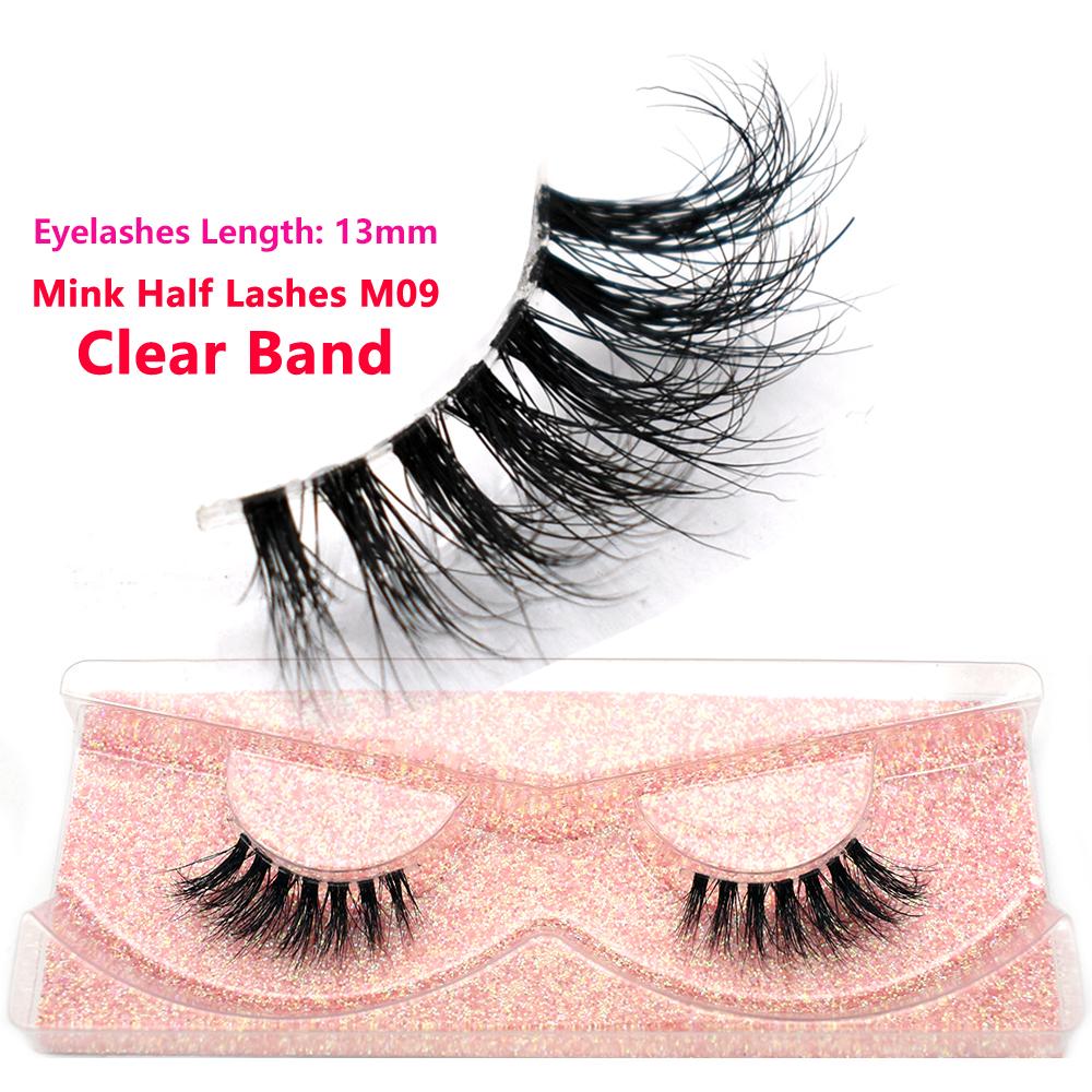 FOXESJI Mink Half Lashes Extension Natural Daily Reusable Short Strip Eye Lashes Mink Fluffy Soft Half False Eyelashes Make Up