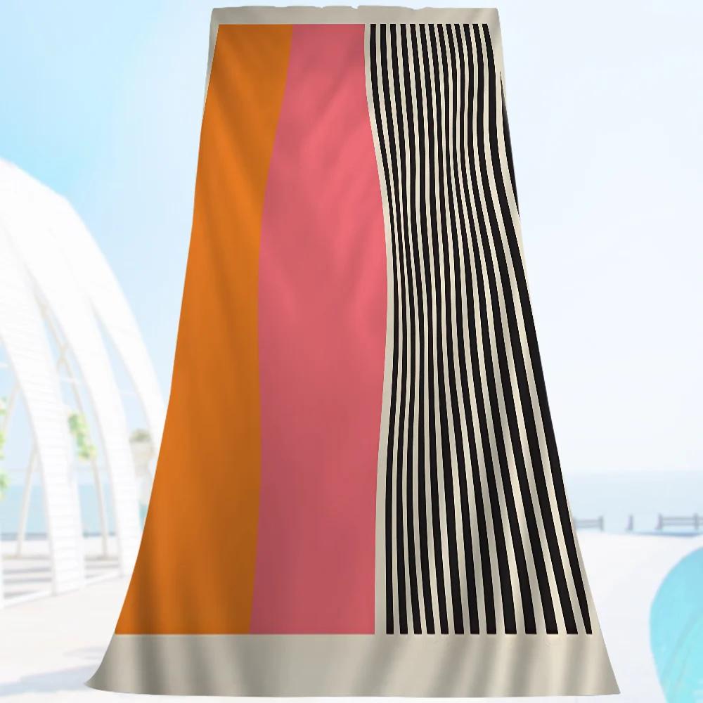 Modern Geometry Dot Line Art Microfiber Printed Beach Towel Mountain Climbing Yoga Beach Swimming Running Absorbent Soft Towel