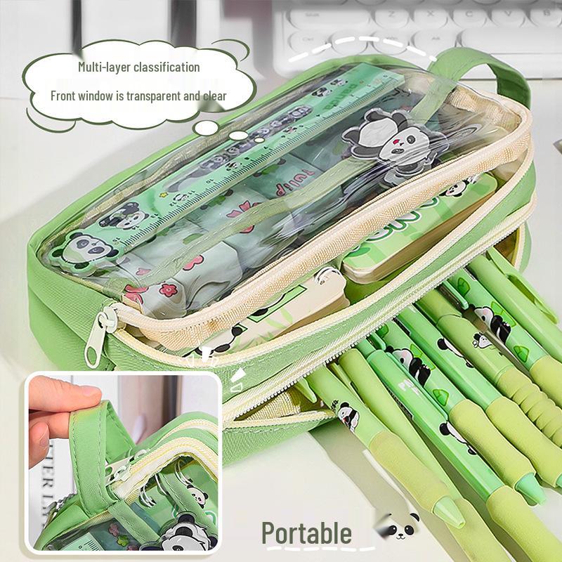 5-Layer Transparent Pencil Case, 2025: Large Capacity & Stylish Design for Middle and Elementary School Girls