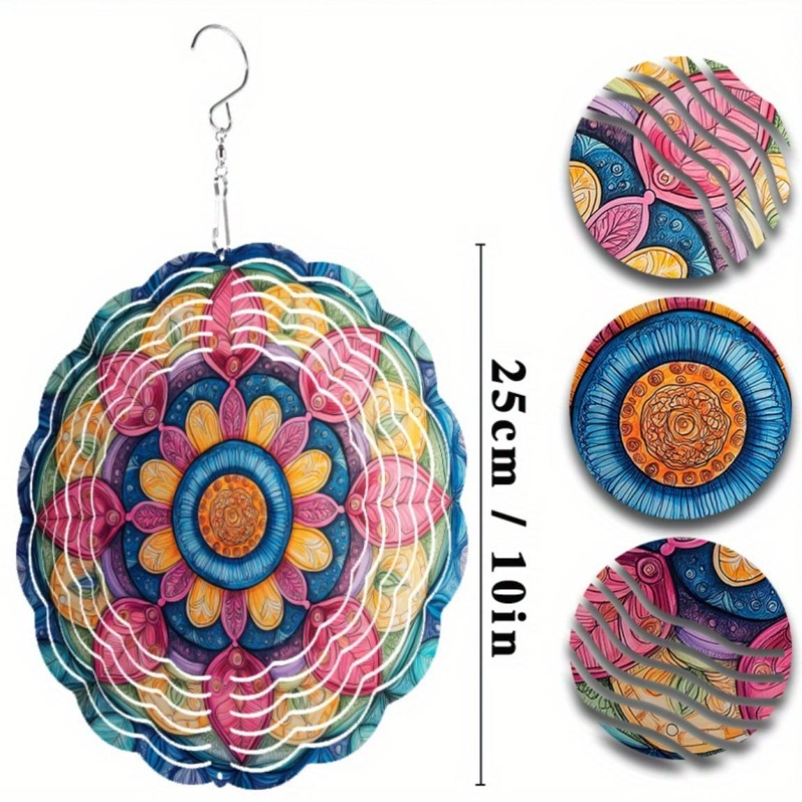 

Металлическая мандала, ветряной спиннер, уличный садовый декор для Рождества, Пасхи, Дня благодарения, праздничный подарок, не требует питания, легко повесить, для помещения и улицы 01A