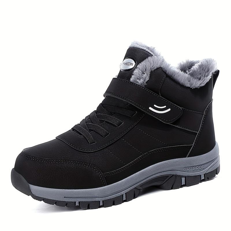 Herren Rutschfeste Schneestiefel, Winter Thermoschuhe, Winddichte Wanderstiefel mit flauschigem Futter