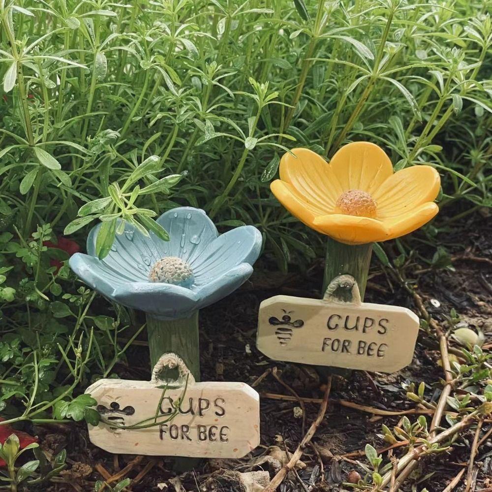 Bevi-insetti a forma di fiore Resistenti alle intemperie Lusso Alimentatore per api e farfalle Eleganti Tazze per bere e nutrire insetti
