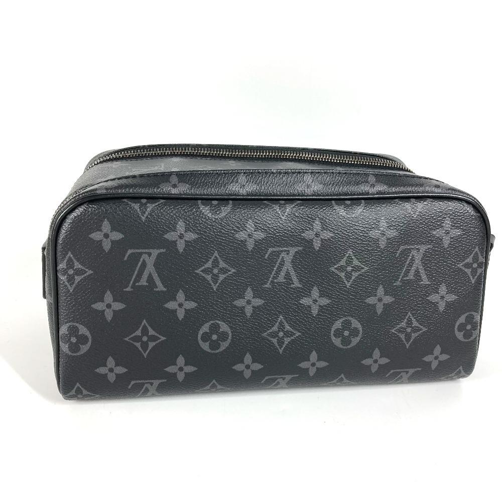 Louis Vuitton M46354 MonogramEclipse Dopp-kit Clutch Pouch Hand Bag Black Unused