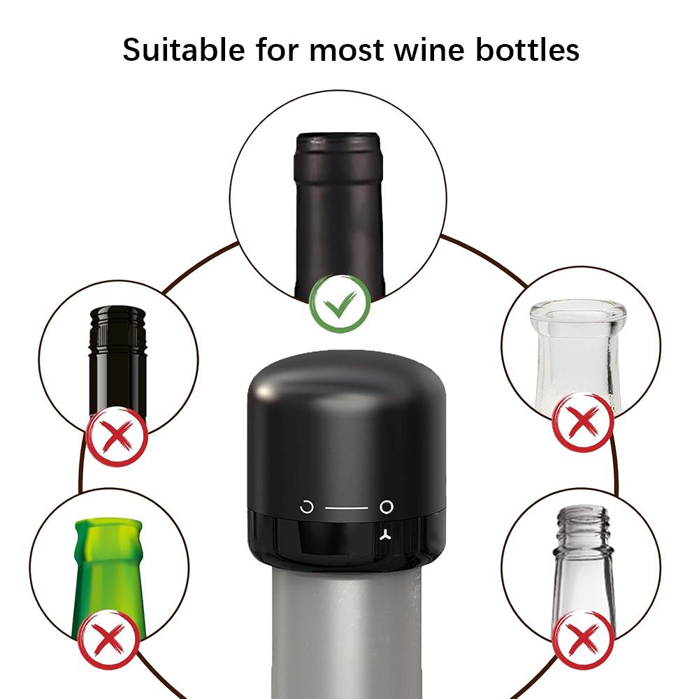 Reusable Wine Bottle Stopper with Rotating Lock, Mini Wine Saver Sealed Preserver Wine Keeper Corks