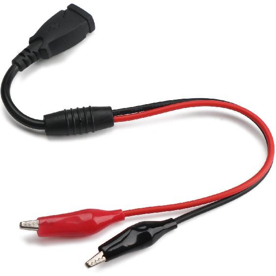 DROK 18 AWG USB to Alligator Clips with Wires - USB Male to Female Ports Test Leads with Alligator Clips Electrical Testing 13.35 inches 3-5A