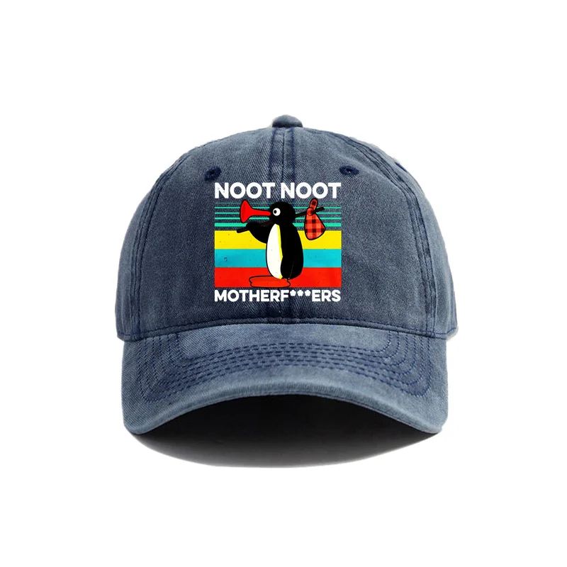 

Noot Noot Pingu Distressed Baseball Cap Cool Men Women Angry Pingu Caps Retro Outdoor Adjustable Gift Penguin Hat Fashion Adjustable