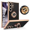 Car Magnetic Ring Plating Holder Phone Cover For Samsung Galaxy S24 S25 S23 S22 S21 S20 FE Note 9 10 Plus 20 Ultra Bracket Case
