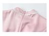 New Summer Purple Embroidered Stand Collar Pleated Cheongsam Dress for Women