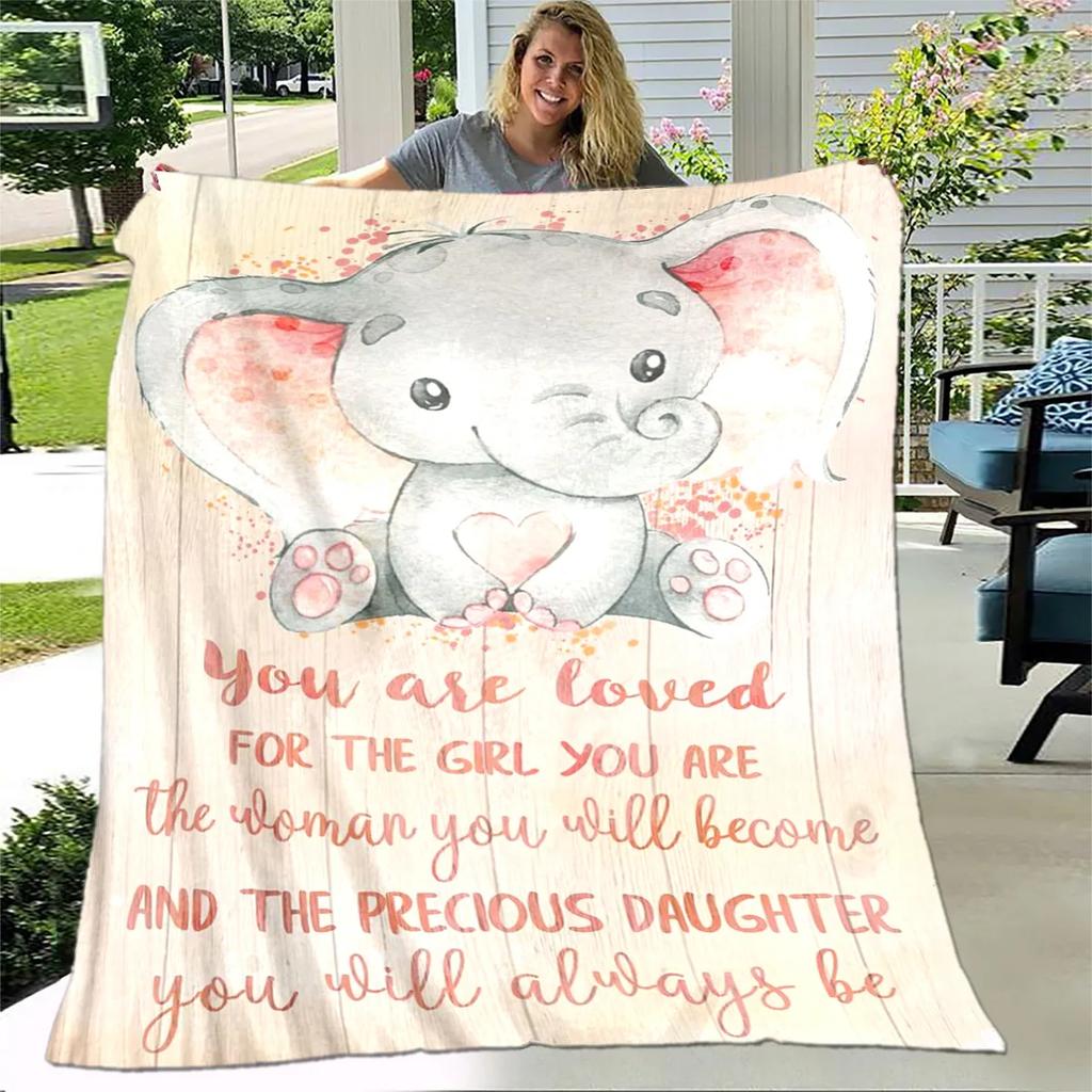 To My Daughter Son Letter Gift HD Blanket,Soft Throw Blanket for Home Bedroom Bed Sofa Picnic Travel Office Cover Blanket Kids