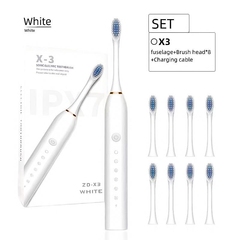 Electric Toothbrush, Rechargeable Model, Universal Soft Bristle Brush for Adults and Children, Portable Travel Set for Home Use, Toothbrush.