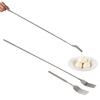 Stainless Telescopic Fork, 8.7-25.4 Inch BBQ   Handle Fork Extendable Telescopic Toasting Dinner Fruit Dessert Cutlery Forks