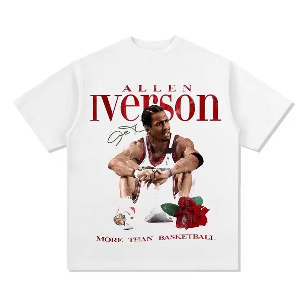 Allen Iverson Answer American Basketball Unisex Men Women Clothing Short Sleeve Round Neck Printing Pullover T-shirt 33237