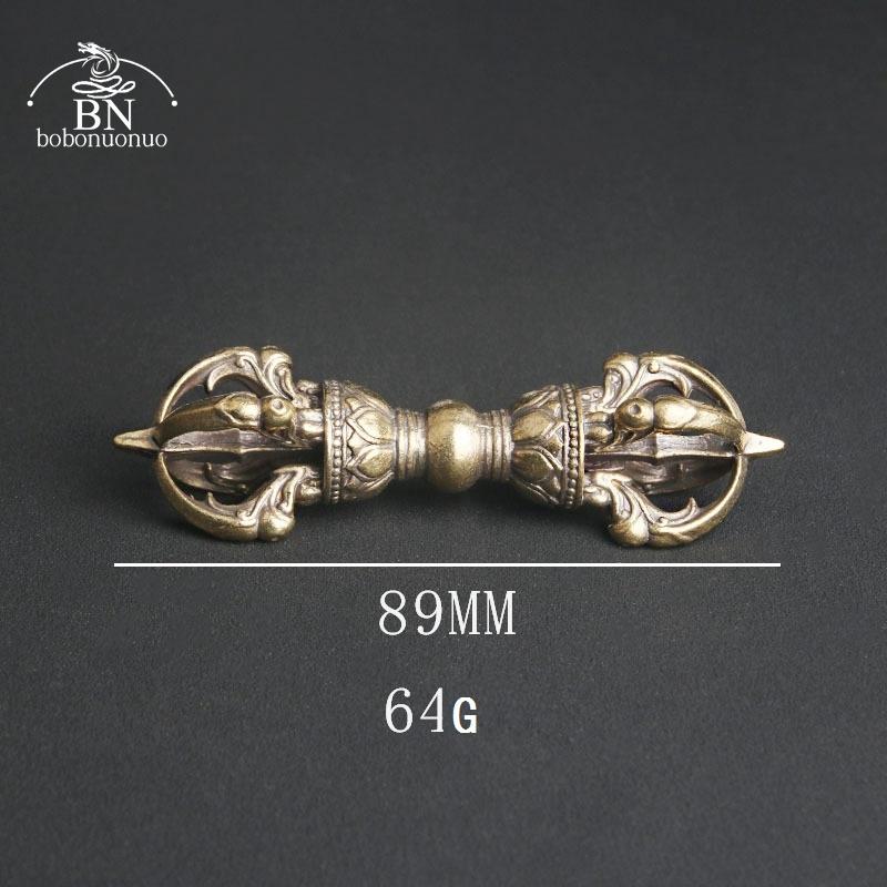 Vintage Copper Vajra Pestle Feng Shui Ornament Religious Collection Buddha Instrument Home Decorations Antique Brass Desk Decors