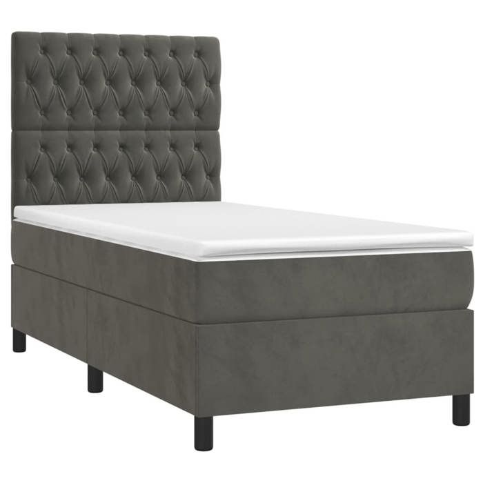 VidaXL Slat Bed Base with Mattress and LED, Upholstered Bed, Single Bed, Adult Bed for Interior Bedroom, 3136282