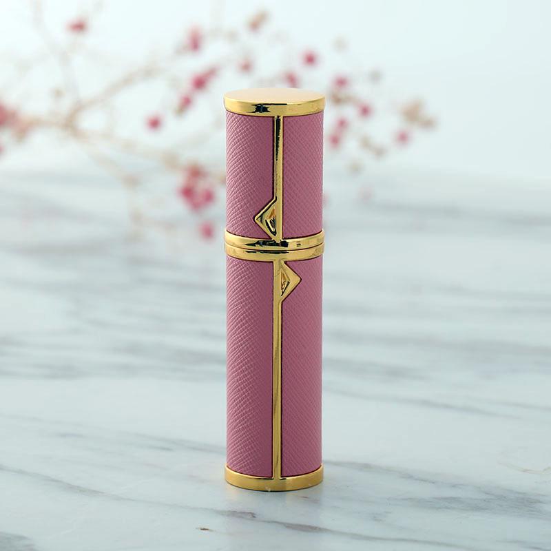 Luxury Leather 5ml Bottom-Fill Perfume Travel Spray Bottle - TSA Approved, Portable Gift.