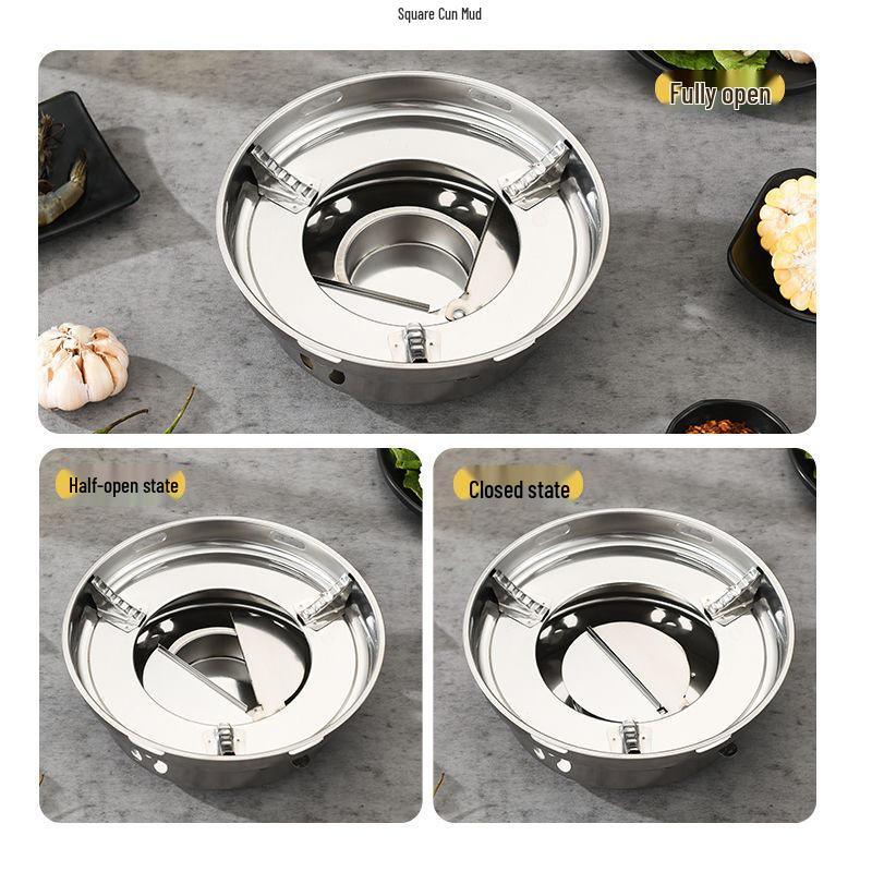 Stainless Steel Windproof Alcohol Stove for Outdoor & Indoor Use - Ideal for Hot Pots, Dorms, Restaurants & More