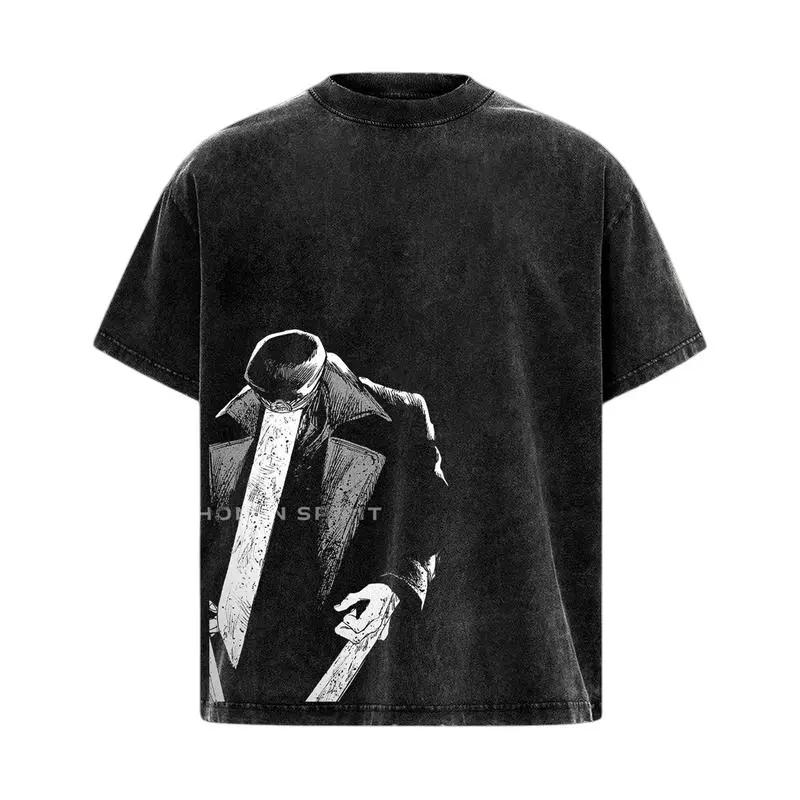 Katsuki Bakugou Graphic T-shirt My Hero Academia Anime Washed Oversized T Shirt Men Women Clothing Pure Cotton Short Sleeve Tees