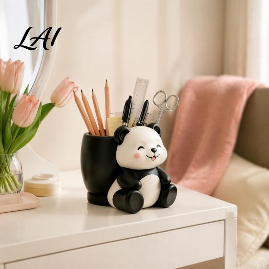Cartoon Animal Flower Containers Cute Panda Succulent Planter Resin Plant Pot Gifts for Lovers Decorative Planter Pot Indoor Office Desk,