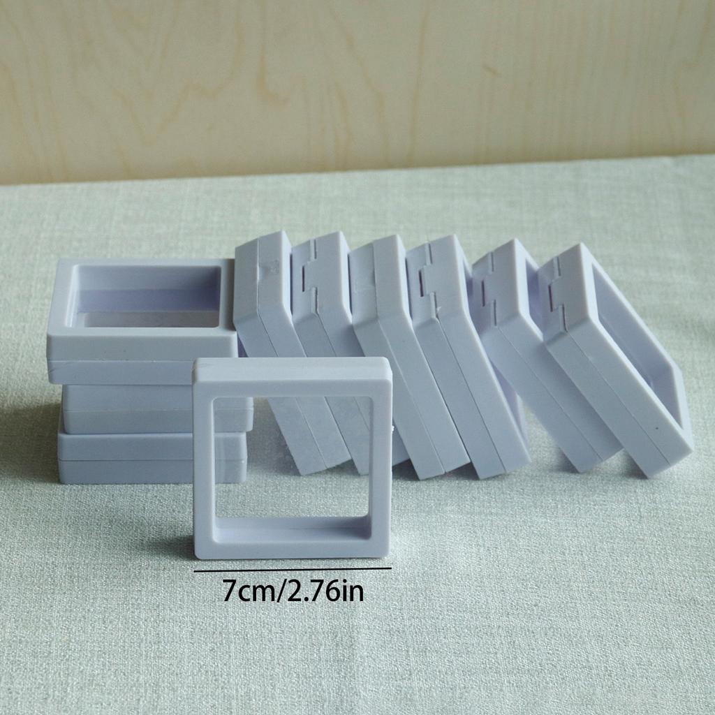 White PU Jewelry Box Ring Earring Holder Pendant Necklace Container Jewelry Storage Box Jewelry Display Stand