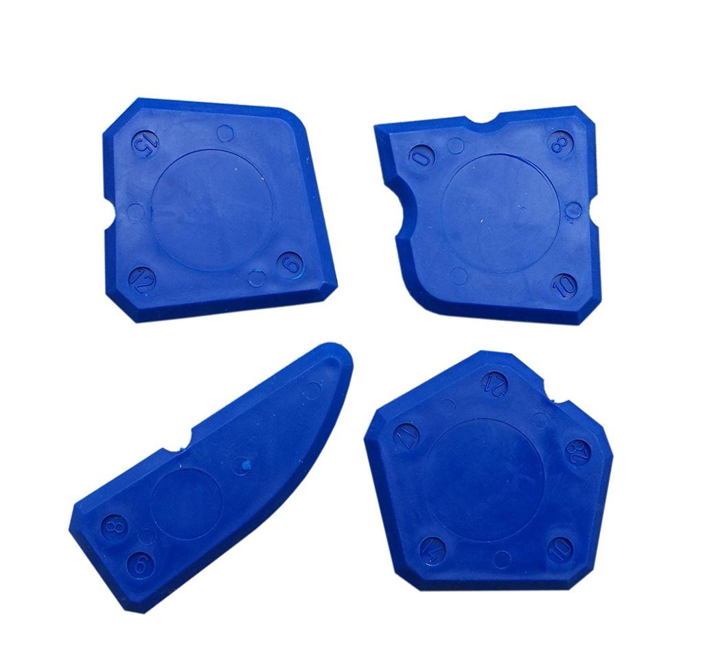 4pcs Caulking Tool Kit Professional Red Silicone Sealant Trowel and Sealant Scraper for a Perfect Finish