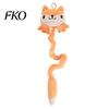 Scratch Proof Cat Toy Plush Animal Toy, Long Tail Chew with Crinkle Sound, Amusement Hanging Stuffed Fox Chick Monkey for Indoor Cats Solo