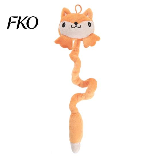 Scratch Proof Cat Toy Plush Animal Toy, Long Tail Chew with Crinkle Sound, Amusement Hanging Stuffed Fox Chick Monkey for Indoor Cats Solo