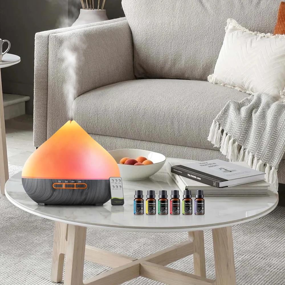 500ml Aroma Diffuser, Remote Control, Timer, Cool Mist Humidifier, Large Room, 6 Oil Set