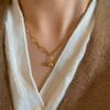 Elegante Titanstahl-Perlenketten-Halskette - Nicht verblassend, Schlichtes High-End-Design für Damen
